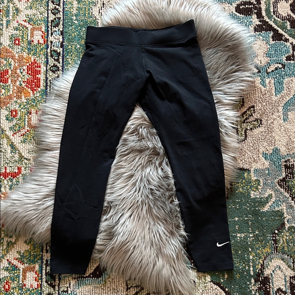 Nike Black Leggings with White Embroidered Logo
